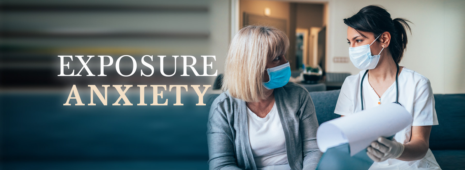 Doctor and Patient wearing masks discussing health at an appointment